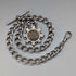 1893 British antique sterling silver Albert chain 42g sterling silver base compass fob
