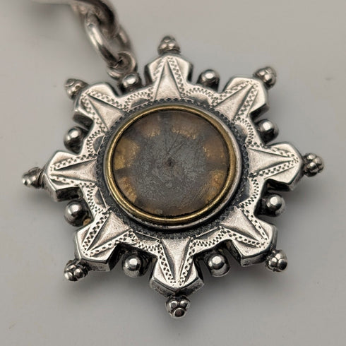 1893 年英國古董純銀阿爾伯特鏈 42 克純銀底座指南針錶鍊