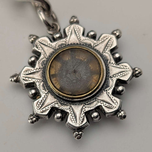 1893 British antique sterling silver Albert chain 42g sterling silver base compass fob