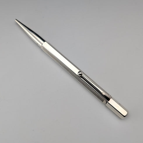 1947 British Vintage Sterling Silver Hexagonal Push-Pull Mechanical Pencil Johnson Matthey