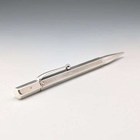 1947 British Vintage Sterling Silver Hexagonal Push-Pull Mechanical Pencil Johnson Matthey