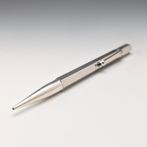 1947 British Vintage Sterling Silver Hexagonal Push-Pull Mechanical Pencil Johnson Matthey
