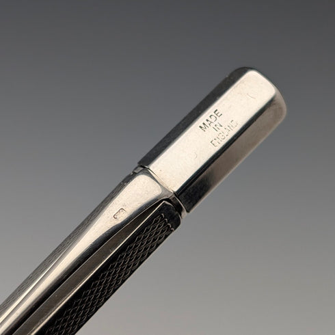 1947 British Vintage Sterling Silver Hexagonal Push-Pull Mechanical Pencil Johnson Matthey