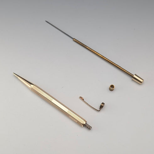 British Vintage Yard O Red Rolled Gold Hexagon Propelled Pencil in Case