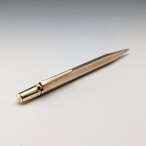 British Vintage Yard O Red Rolled Gold Hexagon Propelled Pencil in Case