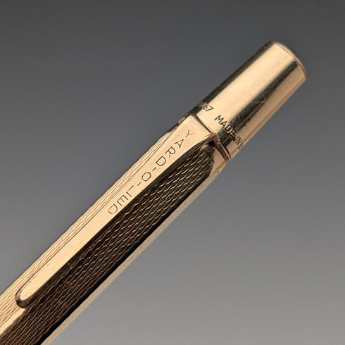 British Vintage Yard O Red Rolled Gold Hexagon Propelled Pencil in Case