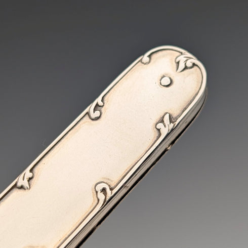 1898 British antique sterling silver handle and blade penknife in case James Deakin & Sons