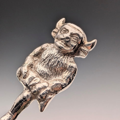 復古英國銀盤林肯小鬼茶葉罐勺