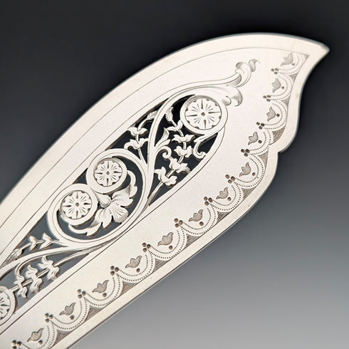 古董英國銀盤魚餐具組(附盒)