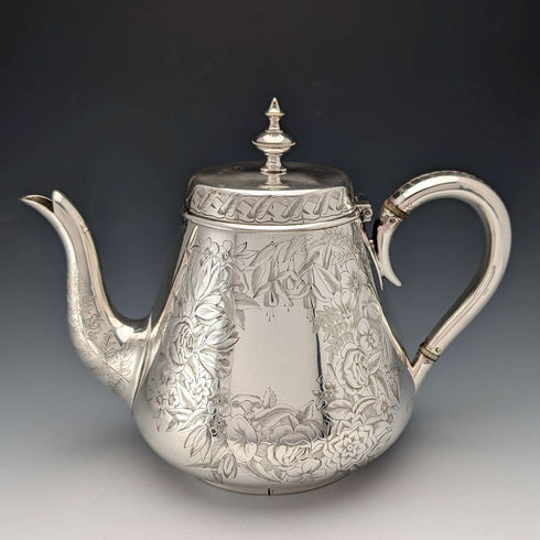 19 世紀晚期英國古董銀盤茶壺 Mappin Brothers