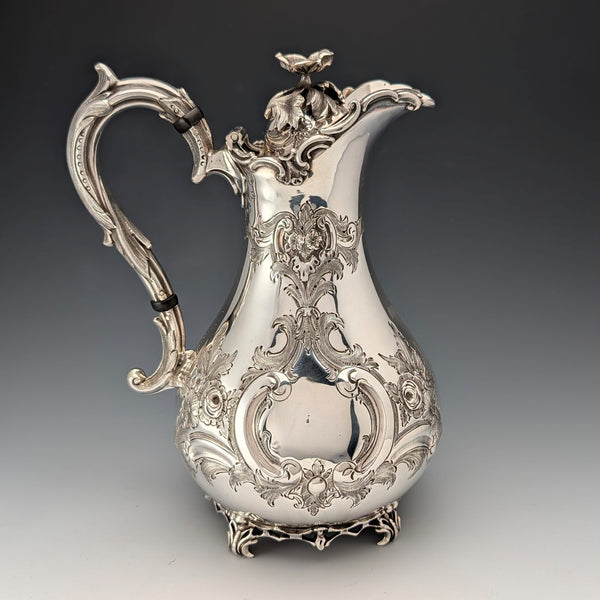 Early Victorian British antique silver plate water jug Martin & Hall