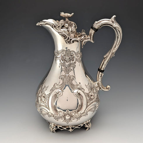 初期ビクトリアン 英国アンティーク シルバープレート製 ウォータージャグ Martin&Hall