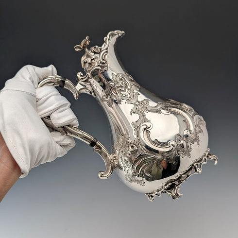 初期ビクトリアン 英国アンティーク シルバープレート製 ウォータージャグ Martin&Hall