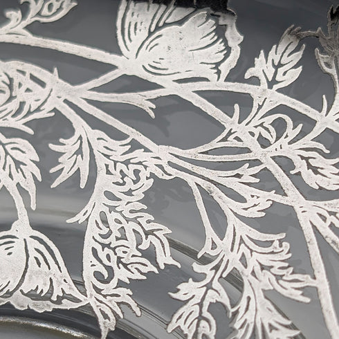 復古美國銀質隔層碗,紫外線發光玻璃