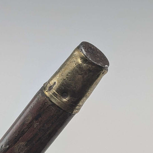 1919年英國古董棕色桿狗頭柄純銀裝飾手杖87公分Jonathan Howell