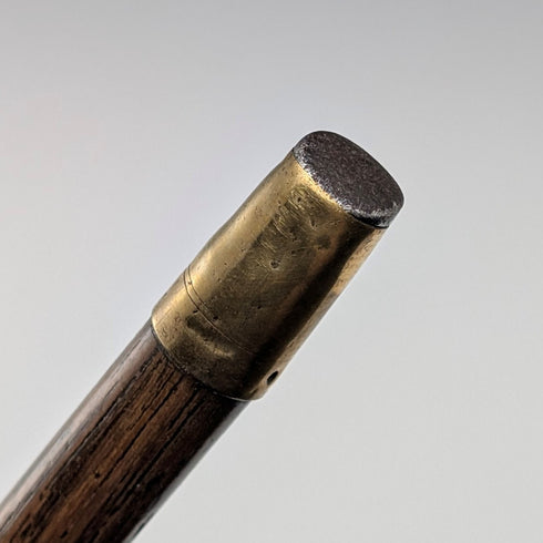 ヴィンテージ タンシャフト 樹脂製ドッグヘッドハンドル ゴールド装飾 杖 90cm