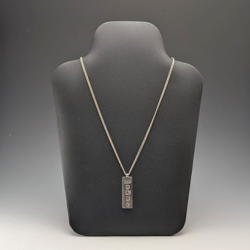 1977年 英国 純銀製 ジュビリーインゴットペンダント計28.1g 純銀ネックレス付 BGA