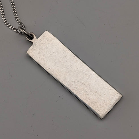 1977年 英国 ブリタニアシルバー製 ジュビリーインゴットペンダント計19.2g 純銀ネックレス付 RC