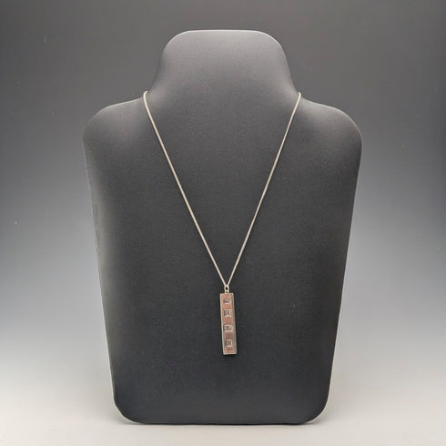 1977 British pure silver Jubilee ingot pendant, 11.8g, with pure silver necklace, MJ