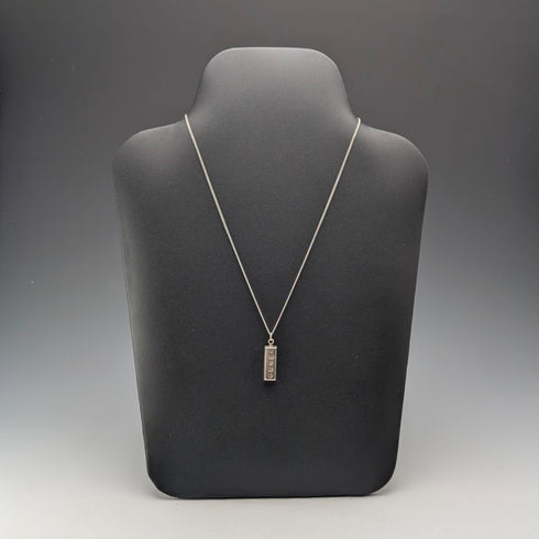 2000年 英国 純銀製 インゴットペンダント計10.3g 純銀ネックレス付 RC