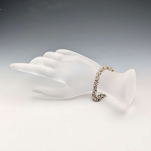Vintage sterling silver Byzantine chain bracelet 21g