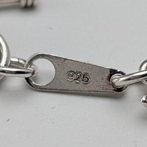 ヴィンテージ 純銀製 ビザンチンチェーン ブレスレット 21g