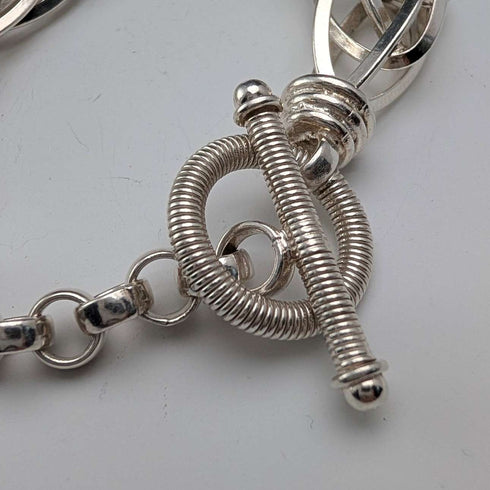Vintage sterling silver extra thick weave chain bracelet 31g