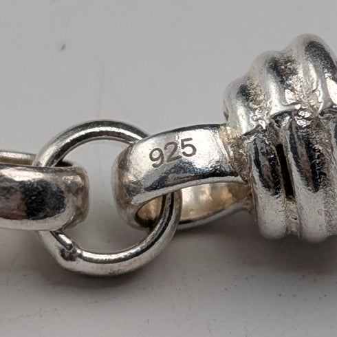 ヴィンテージ 純銀製 極太ウィーブチェーン ネックレス 88g