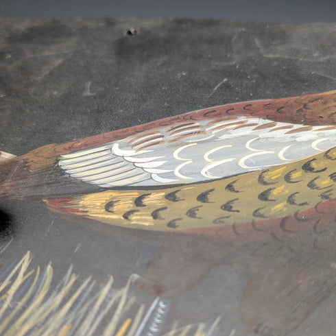 英国ヴィンテージ 石板手書き キジ 壁掛けアート カントリーアート