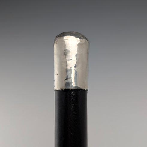 1897 年英國古董黑桿純銀圓柄手杖,90 厘米,GL&Co