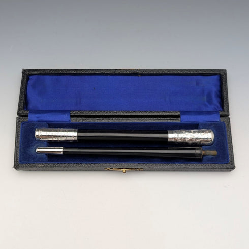 【ご注文品】1935年 英国ヴィンテージ 純銀装飾 指揮棒 コンダクターバトン ケース入り FD