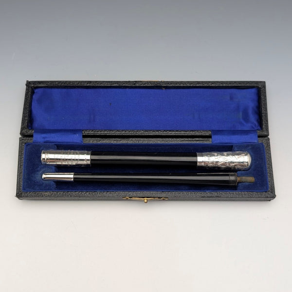 【ご注文品】1935年 英国ヴィンテージ 純銀装飾 指揮棒 コンダクターバトン ケース入り FD