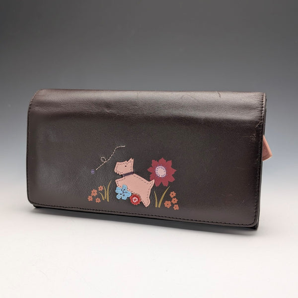 British Radley Brown Cowhide Leather Wallet, Scottish Terrier