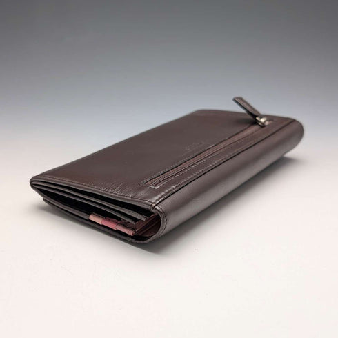 英国Radley 牛革ブラウン レザーウォレット 長財布 スコティッシュテリア