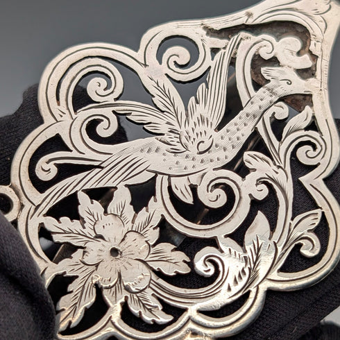 1897 年英國古董純銀城堡漆眼鏡盒,喬治尤金