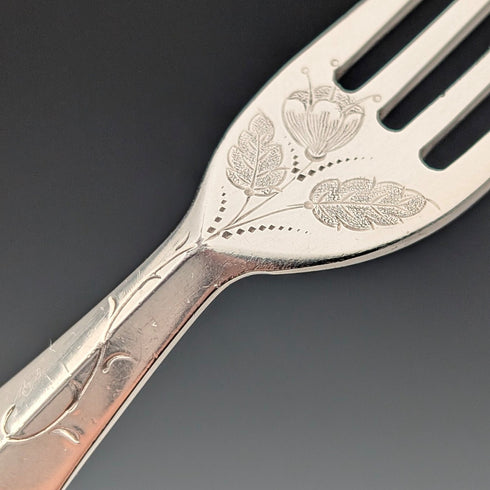 1836年 英国アンティーク 純銀ハンドル デザートカトラリー2ペア Charles Needham