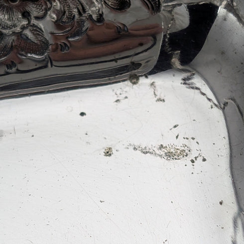 英国アンティーク 後期ビクトリアン シルバープレート製 可動ハンドルバスケット