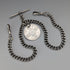 1923 British Antique Sterling Silver Double Albert Chain, 56g, 1 Florin Coin Fob, Britton & Sons