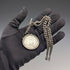 1921 British Antique Sterling Silver Morgan Dollar Fob with Extra Thick Double Albert Chain, 95g, Henry Pope