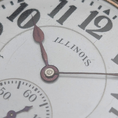 1927年 米国イリノイ バン・スペシャル 60時間駆動 金張りケース 懐中時計 鉄道時計 動作良好