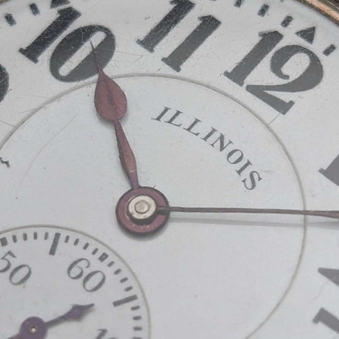 1927 Illinois Van Special, 60-hour power reserve, gold-plated case, pocket watch, railroad watch, in good working order.