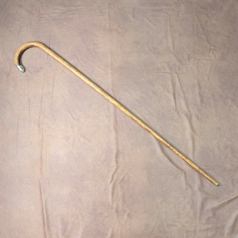 1919年 英国アンティーク ブラウンシャフト 曲がりハンドル 純銀装飾 軽量ステッキ 杖 82cm