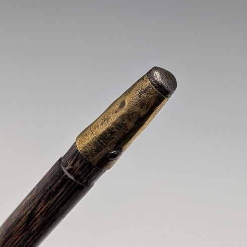 1908年英國古董棕色桿,弧形手柄,純銀裝飾輕便手杖,80厘米