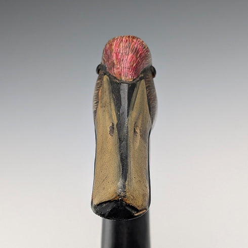 英國復古粗黑桿手杖,配彩繪鴨嘴柄,94厘米