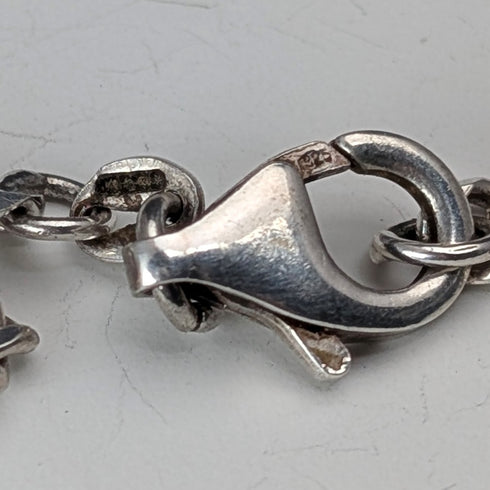 英国ヴィンテージ 純銀製 オーバル型ロケットペンダント 純銀ネックレス付き 計38g CHC