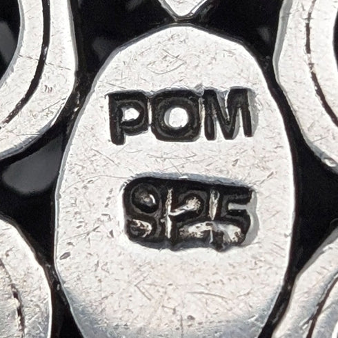 ヴィンテージ 純銀透かしペンダント& 極太純銀アズキチェーンネックレス 計28g POM