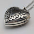 Vintage silver plated heart locket pendant with necklace