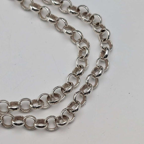 Vintage Millefiori Glass & Sterling Silver Pendant & Sterling Silver Azuki Chain Necklace, Total 80g