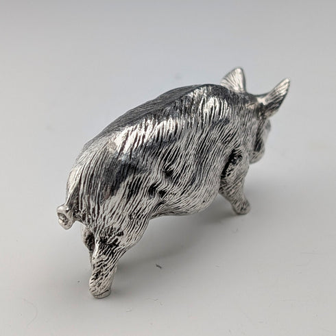 1999年 英国ヴィンテージ 純銀製 豚 ミニチュア フィギュリン 66g John Silvant&Marguerite Jones