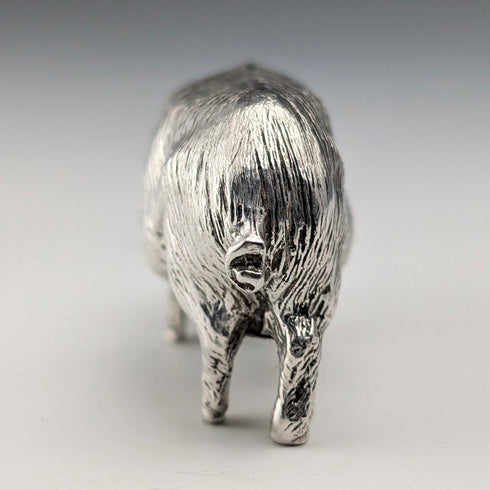 1999年 英国ヴィンテージ 純銀製 豚 ミニチュア フィギュリン 66g John Silvant&Marguerite Jones